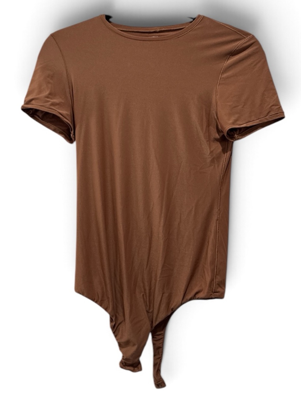 aerie Brown Short-Sleeve Crewneck Bodysuit #766